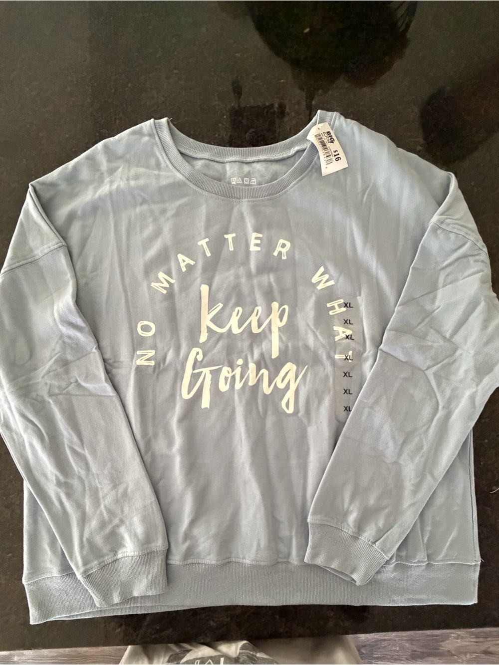 Keep Going Crewneck Sweatshirt - Light Blue